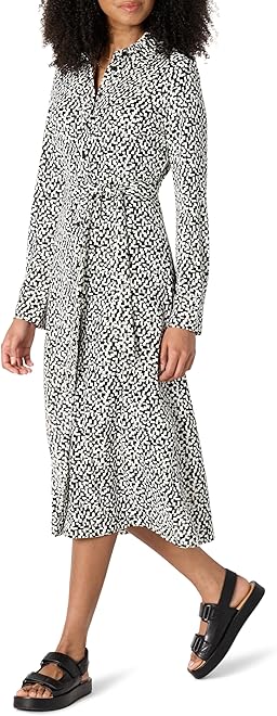 Women's Regular-Fit Matte Jersey Midi Length Shirt Dress